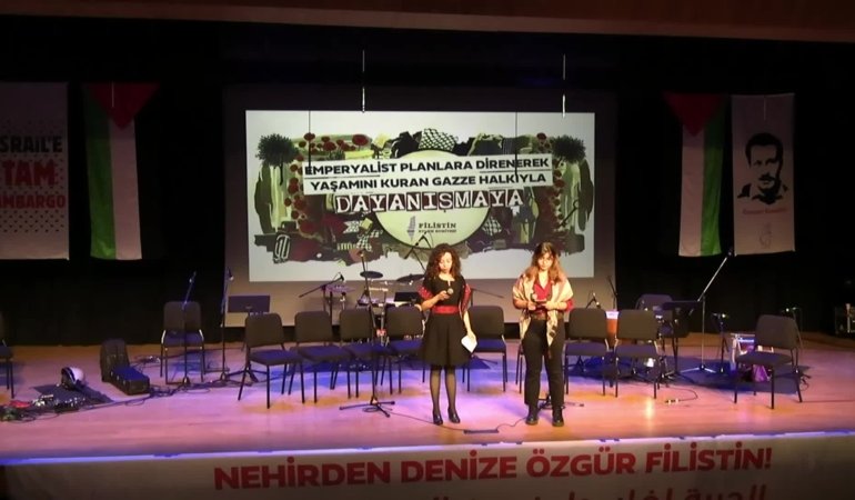 Bakırköy’de Filistin’le Dayanışma Gecesi düzenlendi: Filistinlilerin temsil edilmediği sözde ‘Barış Kurulu’nda soykırım faili Netanyahu’yla yan yana getiriliyor